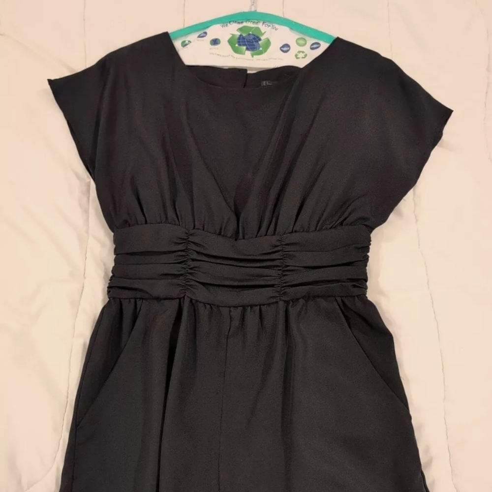 Black Romper Shorts Jumpsuit